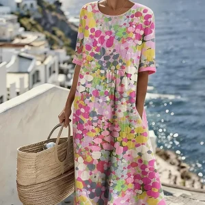 Elena | Vestido midi floral suelto y ligero