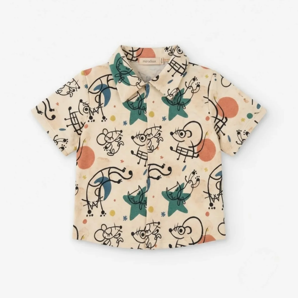 CAMISA MANGA CORTA EVOLUTIVA VELCRO RATONES