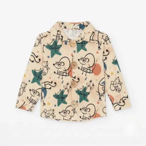CAMISA EVOLUTIVA MANGA LARGA BOTONES RATONES