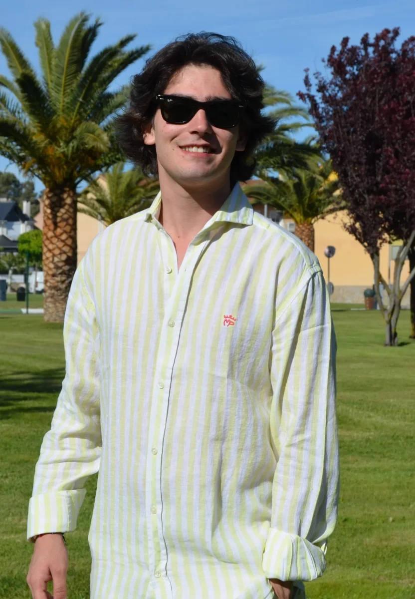 CAMISA CBRO. MP. LINO/ ALGODÓN RAYAS AMARILLO