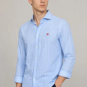 CAMISA MONTEPICAZA AZUL RAYA BLANCA MOD: 207.