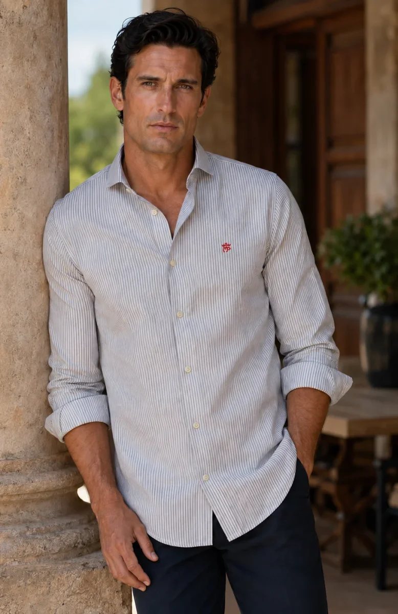 CAMISA CBRO. MP. RAYA GRIS MOD:199