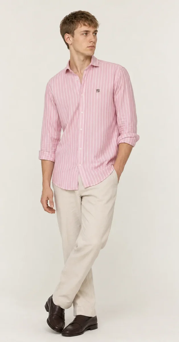 CAMISA MONTEPICAZA ROSA RAYA BLANCA MOD: 206