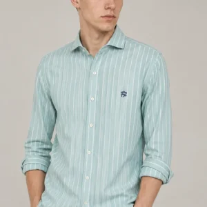 CAMISA MONTEPICAZA VERDE RAYA BLANCA MOD. 208.