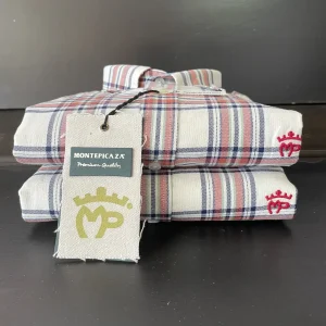 Camisa cuadros teja/crudo Montepicaza