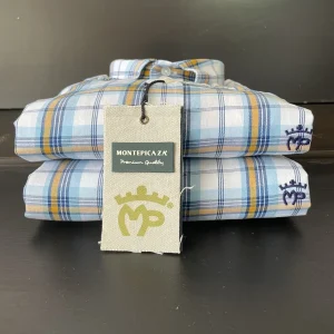 Camisa cuadros celeste/amarillo Montepicaza