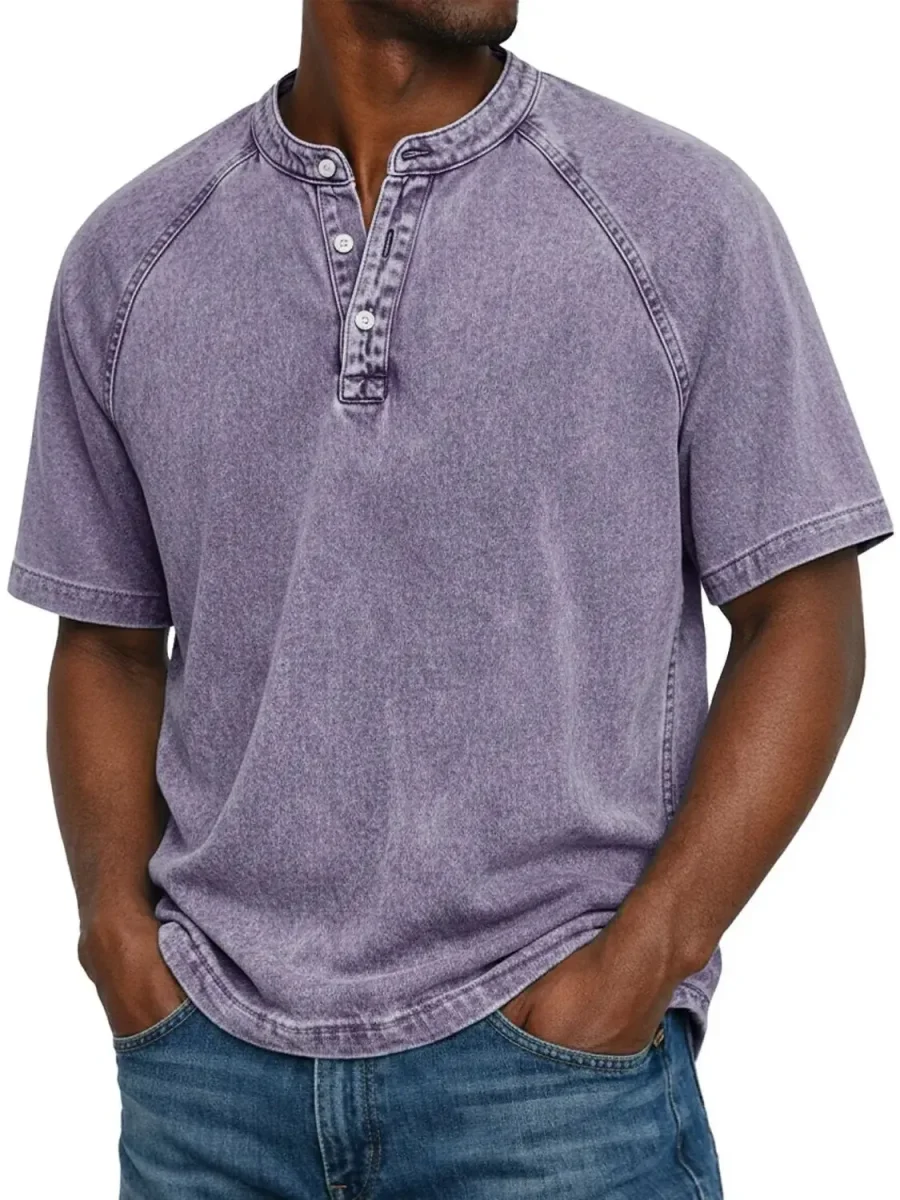 antonio-Camisa vintage de hombre con botones