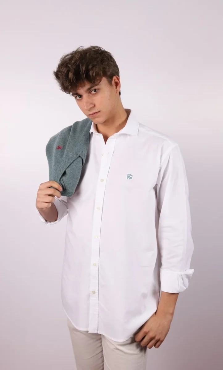 CAMISA CBRO. MP. BLANCO CUELLO ITALIANO.