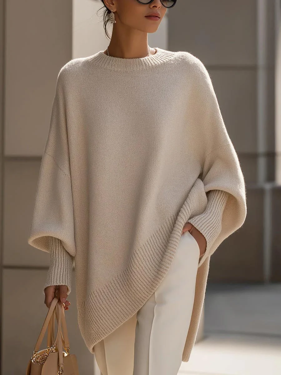 Paloma | Jersey de Punto Cuello Redondo Liso