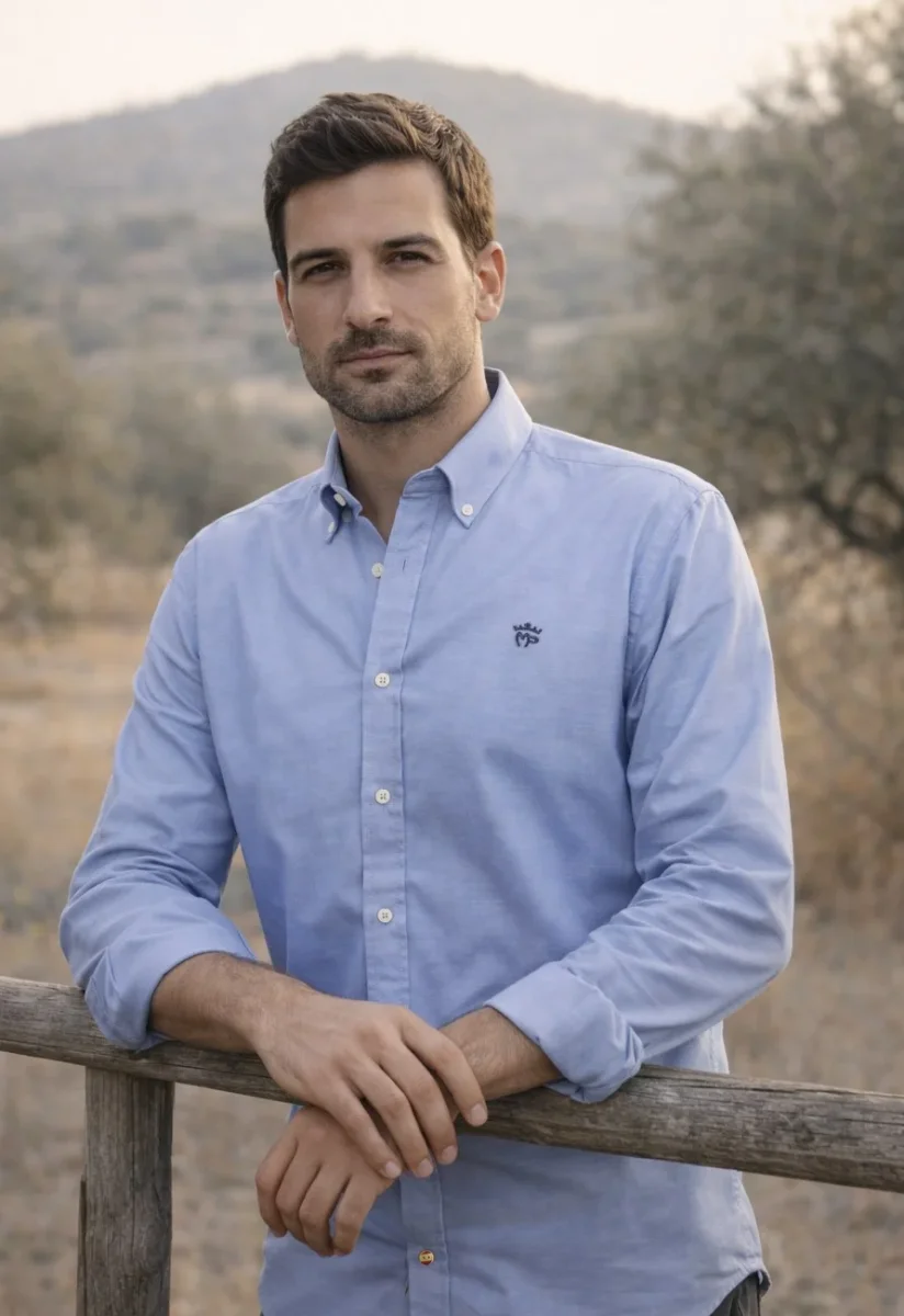 CAMISA CBRO. MP. OXFORD AZUL.